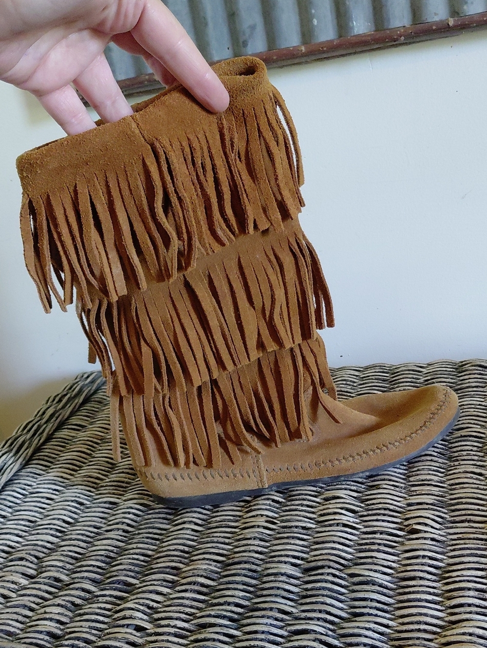 Minnetonka Suede Fringe Moccasin Boots - Picture 9 of 10